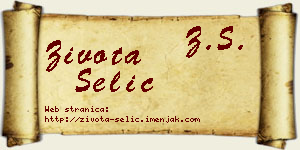 Života Selić vizit kartica